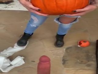 Pumpkin великий з білявка великий цицьки kenzie тейлор для хеллоуїн трюк або лікувати