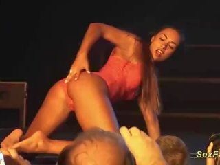 Beguiling strip mov on public stage