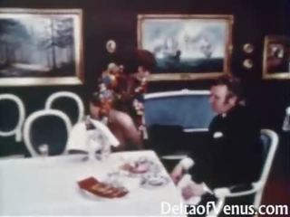 Παλιάς χρονολογίας πορνό 1960s - μαλλιαρό ώριμος/η μελαχρινός/ή - τραπέζι για τρία